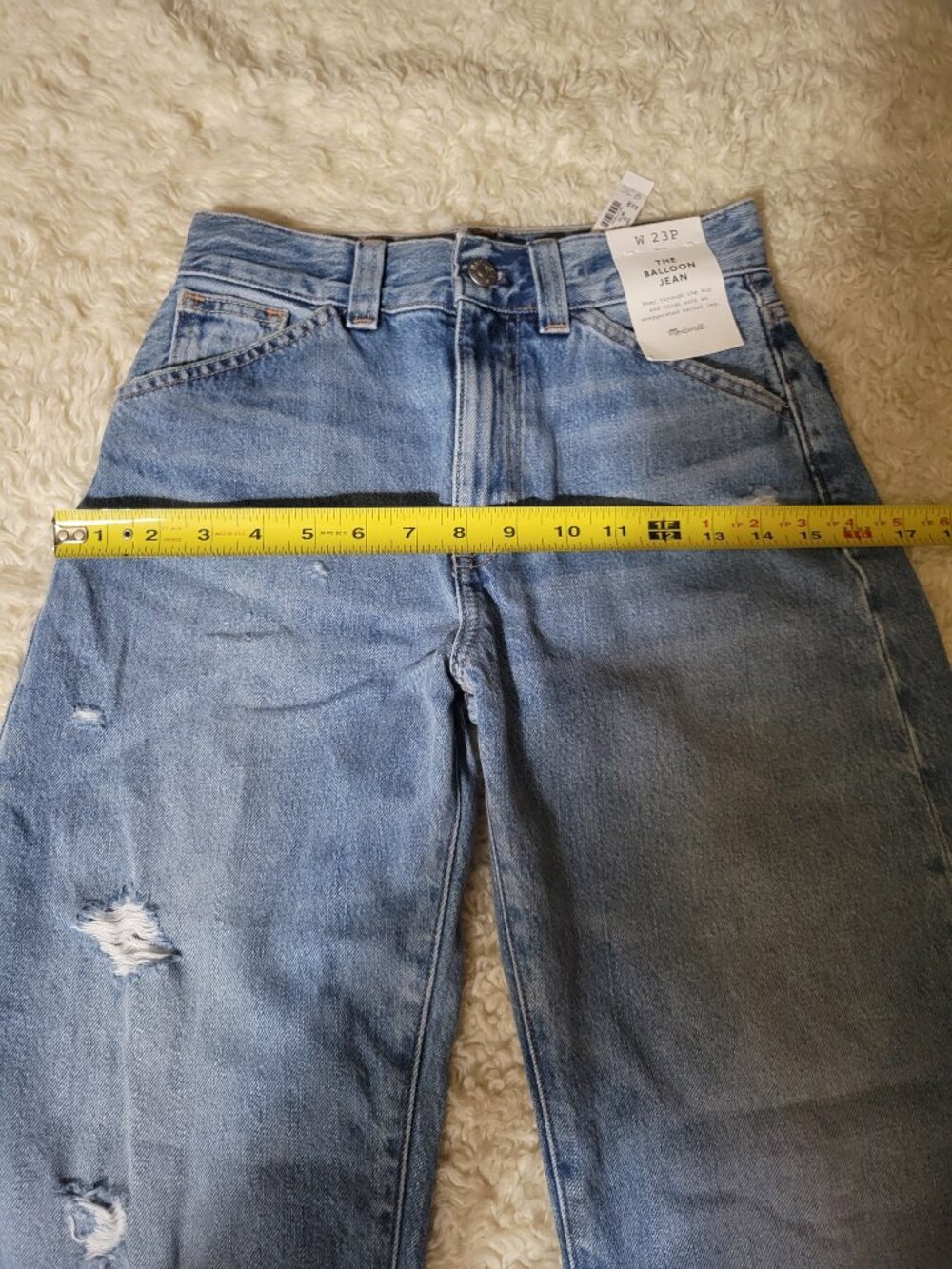 Madewell Petite Balloon Jeans in Dobbins Wash | Med Blue | 26" Inseam | 23P NWT - Picture 8 of 15
